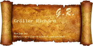 Gröller Richárd névjegykártya